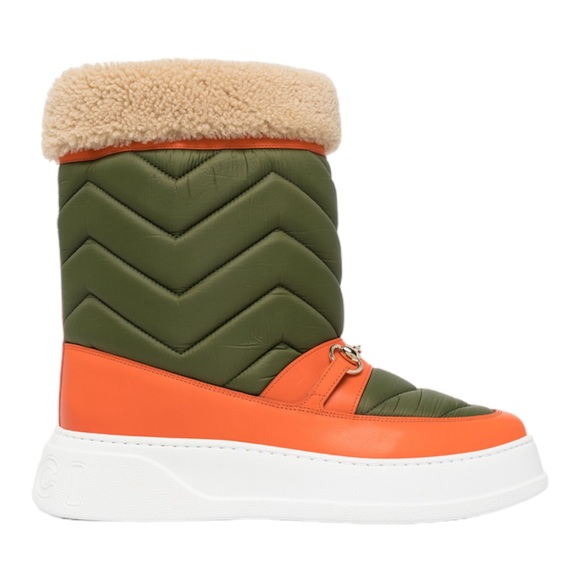 GUCCI Horsebit Chevron-Quilted Snow Boots - Picture 1 of 4